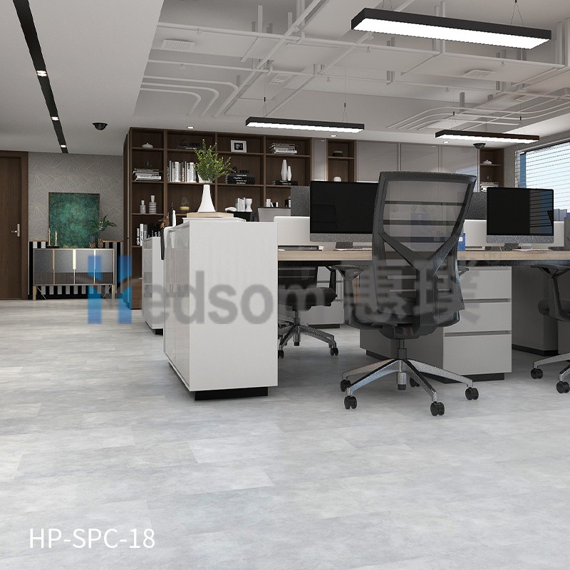 HP-SPC-18 惠璞石塑工業(yè)灰鎖扣地板溫馨舒適防潮放水防滑